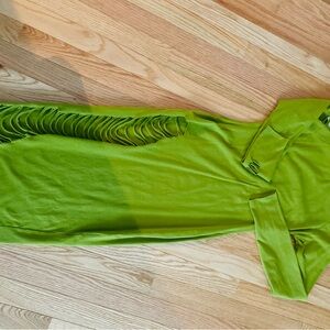 Vibrant Green Cut-Out Dress